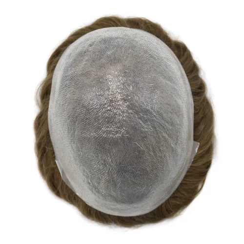 Miniatura 6 de Toupee - Sistema de reemplazo de cabello para hombres, piel ultrafina, transparente, 0.001 in, poliéster superfino, unidad de cabello de hombre, 8 x
