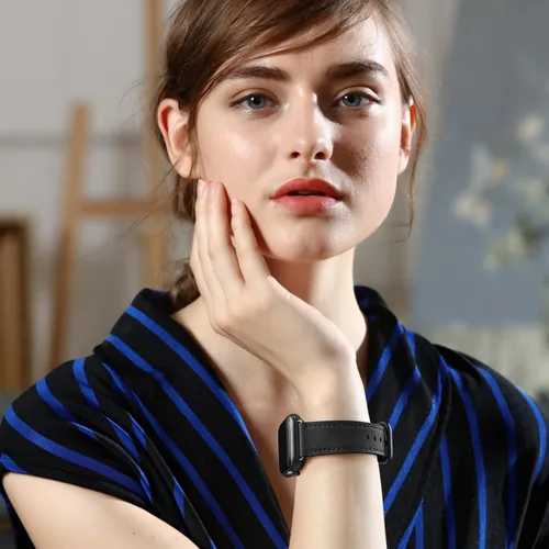 Miniatura 5 de WFEAGL Compatible con Apple Watch Banda 38mm 40mm 41mm para Mujeres, Correa de Cuero de Grano Superior para iWatch Ultra SE & Series 9 8 7 6 5 4 3