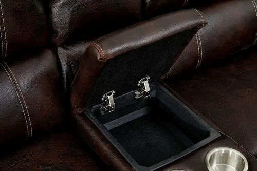Miniatura 4 de Betsy Furniture Servidumbre De Cuero Marrón Modular Reclinado Seccional 8061 (Marrón, Consola)