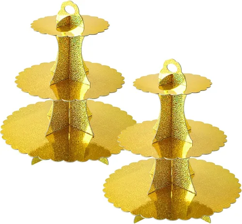 Miniatura 20 de Soleebee Soporte para Cupcakes de 3 Niveles, Torre de Cupcakes de Cartón, Torre de Soporte para Pasteles de Postre para Decoración de Cumpleaños