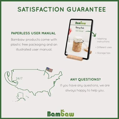 Miniatura 6 de Bambaw Redondas de algodón reutilizables para cara, 16 rondas con 1 bolsa para lavandería y almacenamiento, almohadillas de algodón reutilizables