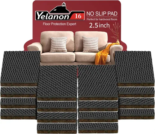 Miniatura 11 de Yelanon Almohadillas antideslizantes para muebles - 36 piezas de 1 pulgada, pinzas autoadhesivas de goma para patas de muebles, antideslizantes
