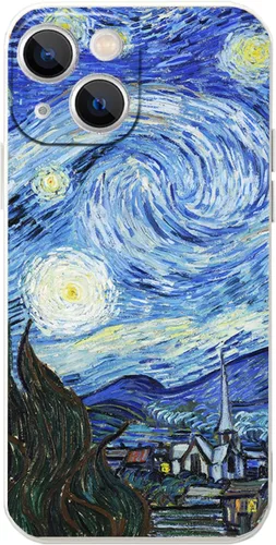 Miniatura 10 de Funda para iPhone 13, famosa funda de teléfono artístico, terraza de café por la noche por Vincent Van Gogh, protección de cuerpo completo de TPU