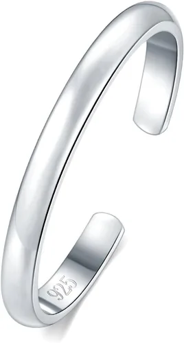 BoRuo aro para el dedo del pie de plata de ley 925, anillo ajustable hipoalergénico de 2-4 mm