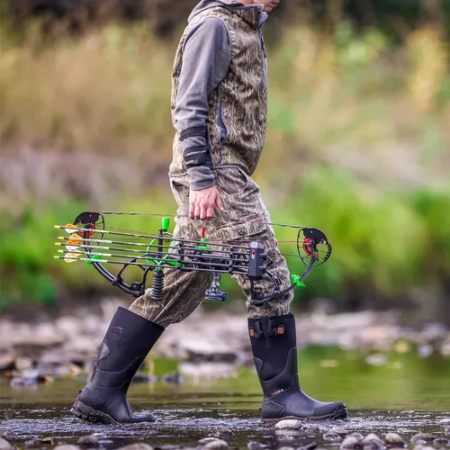 Miniatura 6 de HISEA Botas de caza de goma para hombres, botas de lluvia impermeables para trabajo de barro, agricultura, pesca, pantorrilla ajustable