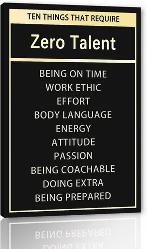 Arte de pared inspirador – Póster de diez cosas que requieren cero talento, citas positivas, impresiones en lienzo motivacionales, decoración de