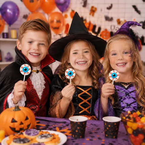 Miniatura 4 de Fruidles Piruletas de Halloween con forma de globo ocular, rellenos de bolsas de fiesta de truco o trato (paquete de 12)