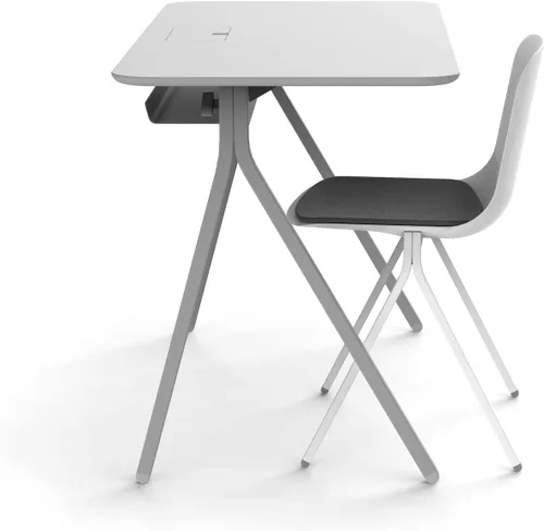 Miniatura 4 de Poppin Clave del Éxito - Gris claro, 48", el juego incluye: 48" Key Desk, Key Chair con almohadilla de asiento, Archivador delgado de 3 cajones