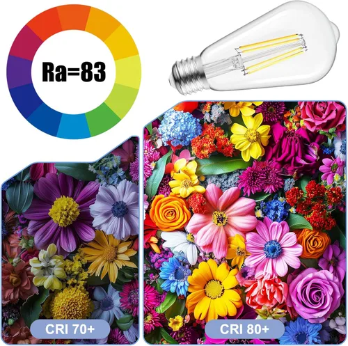Miniatura 6 de Brightown Paquete de 4 bombillas LED Edison, 6 W, equivalente a 60 W, alto brillo blanco de 5000 K, 750 lúmenes, no regulables, bombillas de Blanco