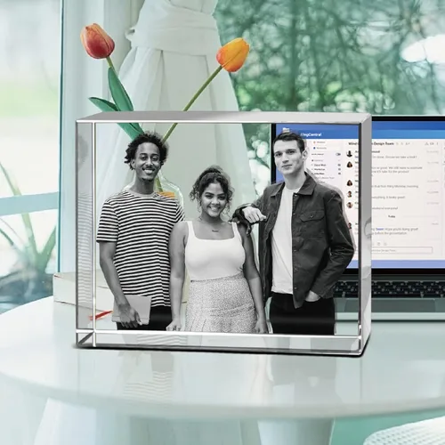 Miniatura 6 de HAN'S LASER Foto de Cristal 3D, Regalo Personalizado con Tu Propia Foto, Único Día del Padre, Matrimonio, Regalo Conmemorativo - Paisaje Pequeño