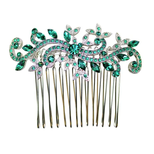 Miniatura 18 de Faship Precioso peine de pelo floral con diamantes de imitación AB