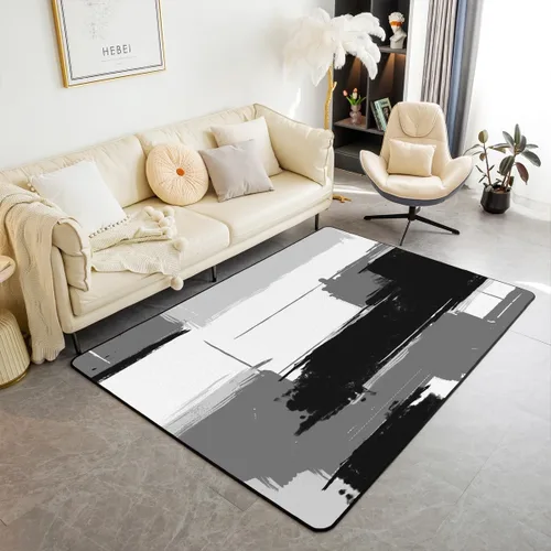 Miniatura 17 de Feelyou Tapete de interior de arte abstracto para niños y niñas, alfombra geométrica de 3 x 5 pulgadas, ultra suave, retro, circular, geométrica