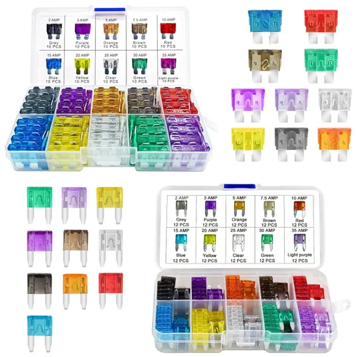 Miniatura 11 de MuHize Kit de fusibles de hoja – Surtido de 200 fusibles de hoja estándar (2A 3A 5A 7.5A 10A 15A 20A 25A 30A 35A), repuesto para marino, barco, RV