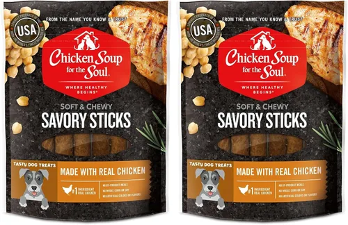Miniatura 14 de Chicken Soup for The Soul All Natural Premium Savory Sticks Golosinas suaves y masticables para perros, primer ingrediente de carne de res real, sin