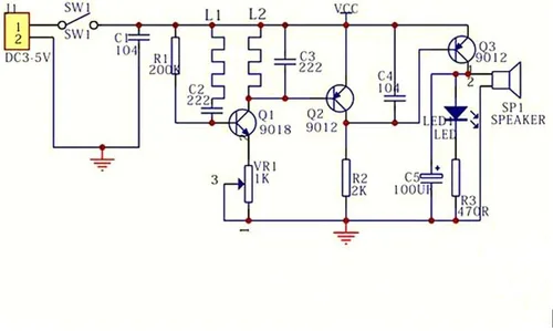 Miniatura 3 de Kit de práctica de soldadura de circuito de detección de metales, tablero electrónico de aprendizaje de sensor de metal para proyectos STEM DIY