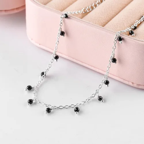 Miniatura 70 de Yanara Tobilleras de piedras preciosas para mujer, piedra natal natural, chapada en plata, joyería hecha a mano en 8.5 + 1.5 pulgadas, cristales