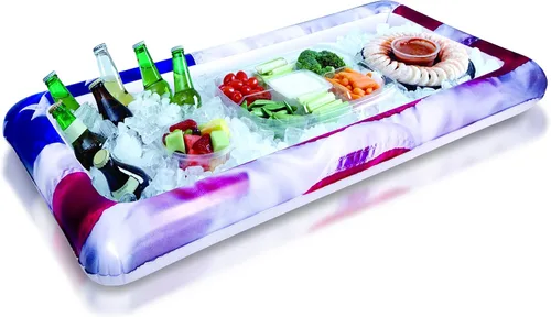 Miniatura 13 de Stars and Stripes American Flag Inflatable Outdoor Pool Rafts, Coolers, & Swim Rig Collection. Celebrate The USA. Fideos inflables de natación