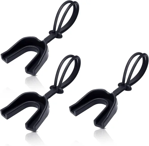 TOODOO 3 protectores bucales de fútbol con correa para jóvenes, protector bucal suave para jóvenes, boquilla de fútbol para boxeo, lacrosse, Negro