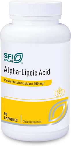 Klaire Labs SFI Health Ácido alfa-lipoico 500 mg - Suplemento ALA - Antioxidante, cardiovascular, apoyo hepático y desintoxicante - Sin soja, sin