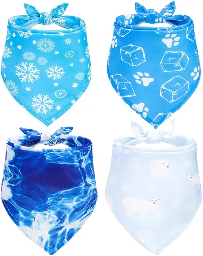 Miniatura 28 de EXPAWLORER Bandanas de Halloween para perro, paquete de 4 bandanas reversibles para perros para disfraz de niños y niñas, bufandas triangulares
