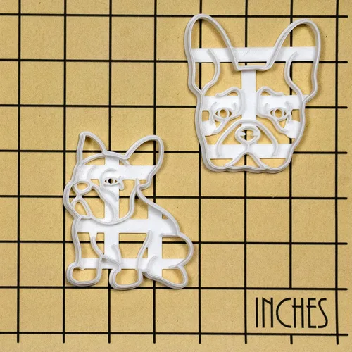 Miniatura 9 de Juego de 2 cortadores de galletas Bulldog Francés (Diseños: Cuerpo y Cara), 2 piezas - Bakerlogy