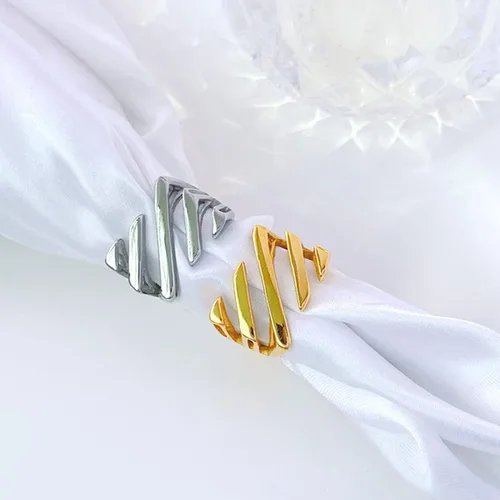 Miniatura 5 de jaizu Anillo de sarga en capas, 2023 nuevo anillo de sarga para mujer, anillo minimalista geométrico asimétrico rectangular para mujer