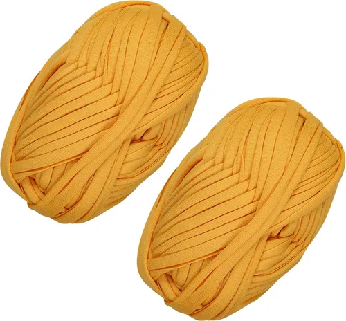 Miniatura 21 de 2 piezas de tela elástica para camisetas, hilo de crochet para tejer DIY, hilo de punto grueso tipo espagueti para proyectos de bolsos, mantas