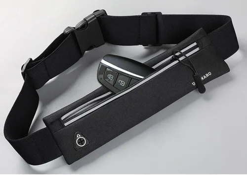 Miniatura 2 de Cangurera delgada para correr para hombres y mujeres, soporte para teléfono para correr, bolsa de cintura para entrenamiento, cinturón de dinero