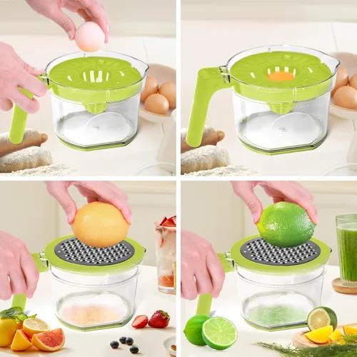 Miniatura 5 de Exprimidor de limón, exprimidor de manos de cítricos multifuncional, exprimidor de limón y lima con mango de agarre cómodo desmontable, capacidad