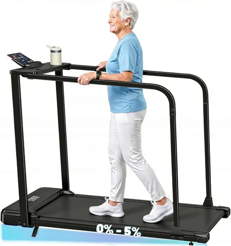 Miniatura 10 de Walking Pad Treadmill for Seniors with Handrails - Treadmills with Incline for Seniors at Home, Recovery Walking Machine with Remote Control, LED