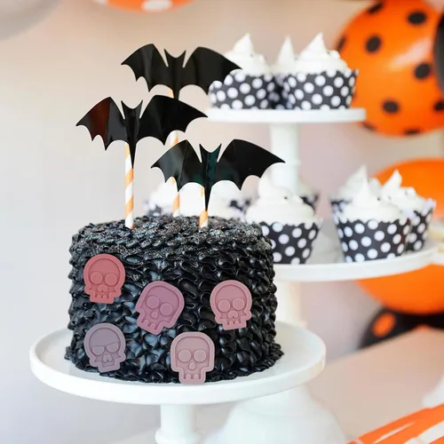 Miniatura 6 de 2 moldes de silicona de calavera de Halloween, 12 cavidades con forma de calavera, molde de fondant, lindo molde decorativo de chocolate