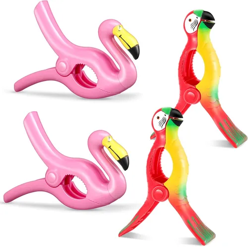 Waydress 4 clips para toallas de playa, tamaño gigante, resistentes al viento, para sillas de playa, crucero, patio, piscina o pinzas de sujeción