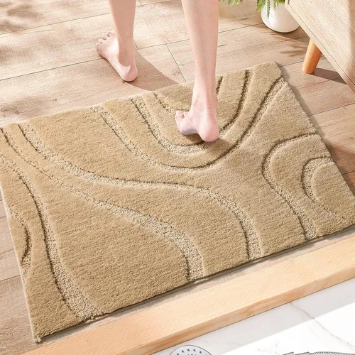Miniatura 3 de DEXDE Alfombras de Baño, Alfombra de Baño de Microfibra Afelpada Suave, Alfombras de Baño Antideslizantes para Piso de Baño, Lavables a Máquina
