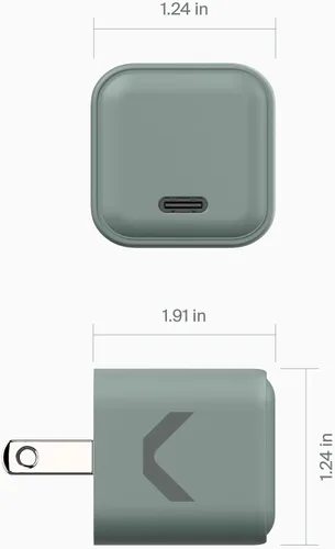 Miniatura 2 de CLEMM Core 35W Adaptador de corriente de carga rápida para iPhone 17/16/15/14/13/12/11/X, Galaxy S24 Ultra/S23 y más - GaN, PD 3.0, PPS, USB-C × 1