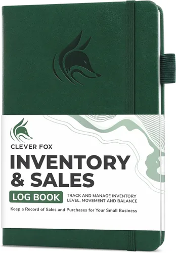 Clever Fox Libro de registro de inventario y ventas para pequeñas empresas: libro de contabilidad de inventario, cuaderno de inventario, libro de