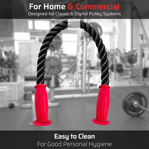 Miniatura 3 de THEFITGUY Combinación definitiva de cuerda de tríceps: 30 pulgadas de agarre ergonómico antideslizante cuerda de tríceps desplegable y cuerda