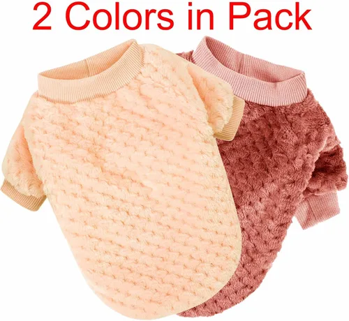 Miniatura 2 de Suéter para Perro, Paquete de 2 o 3 Suéteres para Perros Pequeños y Medianos o Gatos, Ropa Cálida de Franela Suave para Mascotas para Perros Hembra