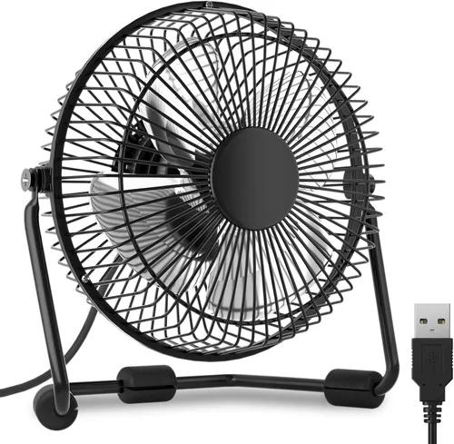 Miniatura 11 de mollie Ventilador de escritorio USB recargable pequeño de 8 pulgadas, funciona con pilas, con velocidades para el hogar, oficina, dormitorio, mini