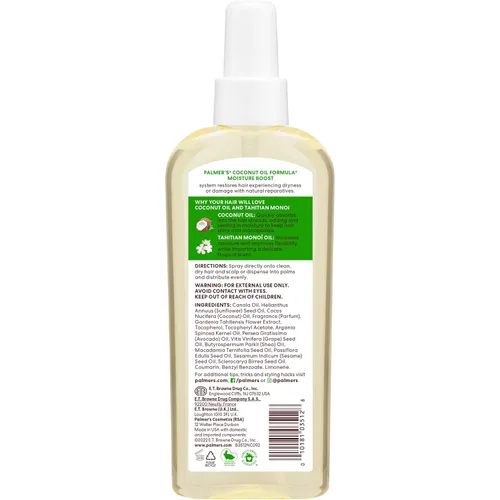 Miniatura 7 de Palmer's Aceite de coco para aumentar la humedad, aceite restaurador para el cabello y el cuero cabelludo, hidratación duradera y brillo