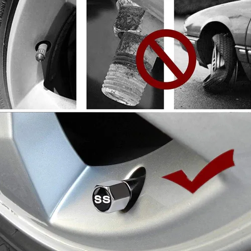 Miniatura 5 de XDG 4 cubiertas de polvo para llantas de llantas de aleación de zinc cromadas para Chevy Camaro Ford (plateado)