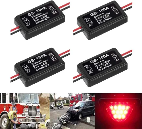 Miniatura 8 de Módulo de intermitente controlador estroboscópico de flash de 12 V-24 V para 3ª lámpara de freno LED lámpara de freno trasera (paquete de 1)