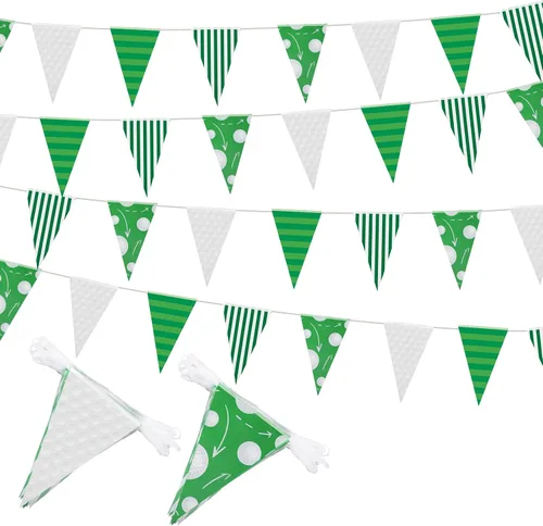 Miniatura 8 de VitalCozy 4 banderines de béisbol de 131 pies, decoraciones de fiesta, banderas triangulares de béisbol, banderines para pelota estadounidense