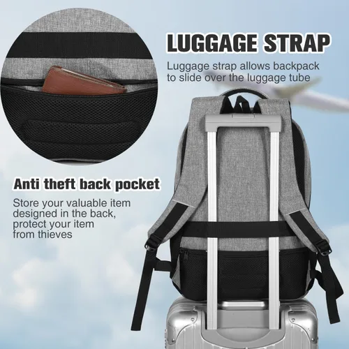 Miniatura 5 de Paude Mochila escolar, mochila de viaje para laptop de 17.3 pulgadas, mochila para adolescentes y niños, mochila universitaria con puerto de carga