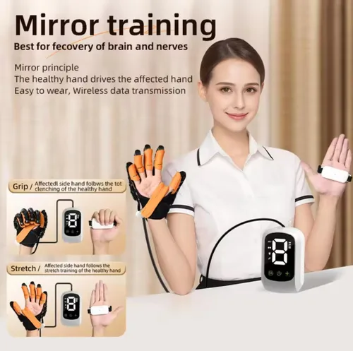 Miniatura 3 de Guantes portátiles del robot del entrenamiento del dedo del golpe hemiplejia entrenador dedo ejercitador de la función de la mano de reparación