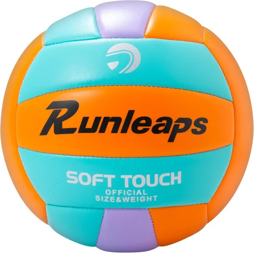 Miniatura 13 de Runleaps Pelota de voleibol de playa, tamaño oficial 5, suave, impermeable, para deportes de arena, pelota de poliuretano para interiores