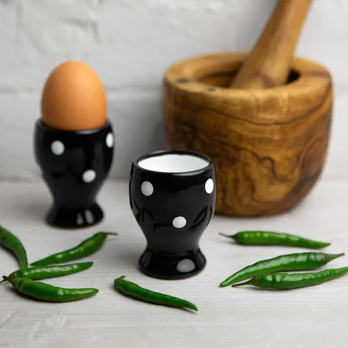 Miniatura 4 de City to Cottage Juego de 2 portavasos de cerámica para huevos, tazas suaves para huevos hervidos, soportes para huevos duros, taza para servir