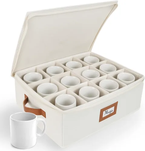 Miniatura 15 de HOMELUX THEORY 8 piezas de contenedores de almacenamiento de porcelana de carcasa dura, almacenamiento de tazas, copas de vino, utensilios