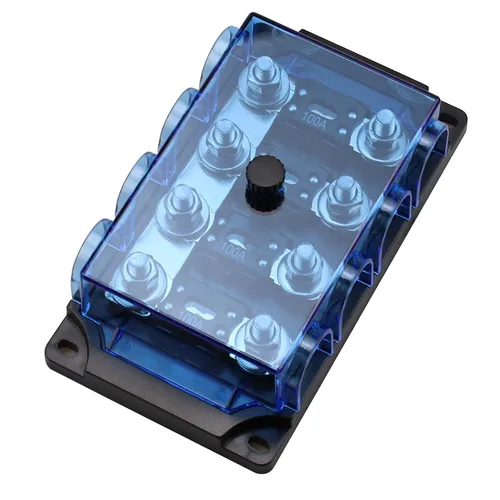 Miniatura 2 de Soporte de fusibles MEGA/AMG de 4 vías con 4 fusibles ANM atornillados 100A para automóviles, interruptor de alimentación, posicionamiento