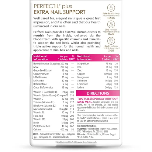 Miniatura 3 de Vitabiotics - Perfectil - Plus Nails Extra Support - 60 Tabletas