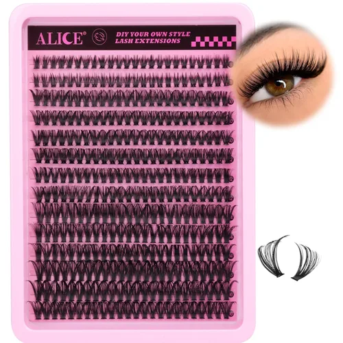 Miniatura 22 de Kit de extensión de pestañas DIY racimos de pestañas D-Curly voluminosos, pestañas individuales, kit de extensión de pestañas con herramienta
